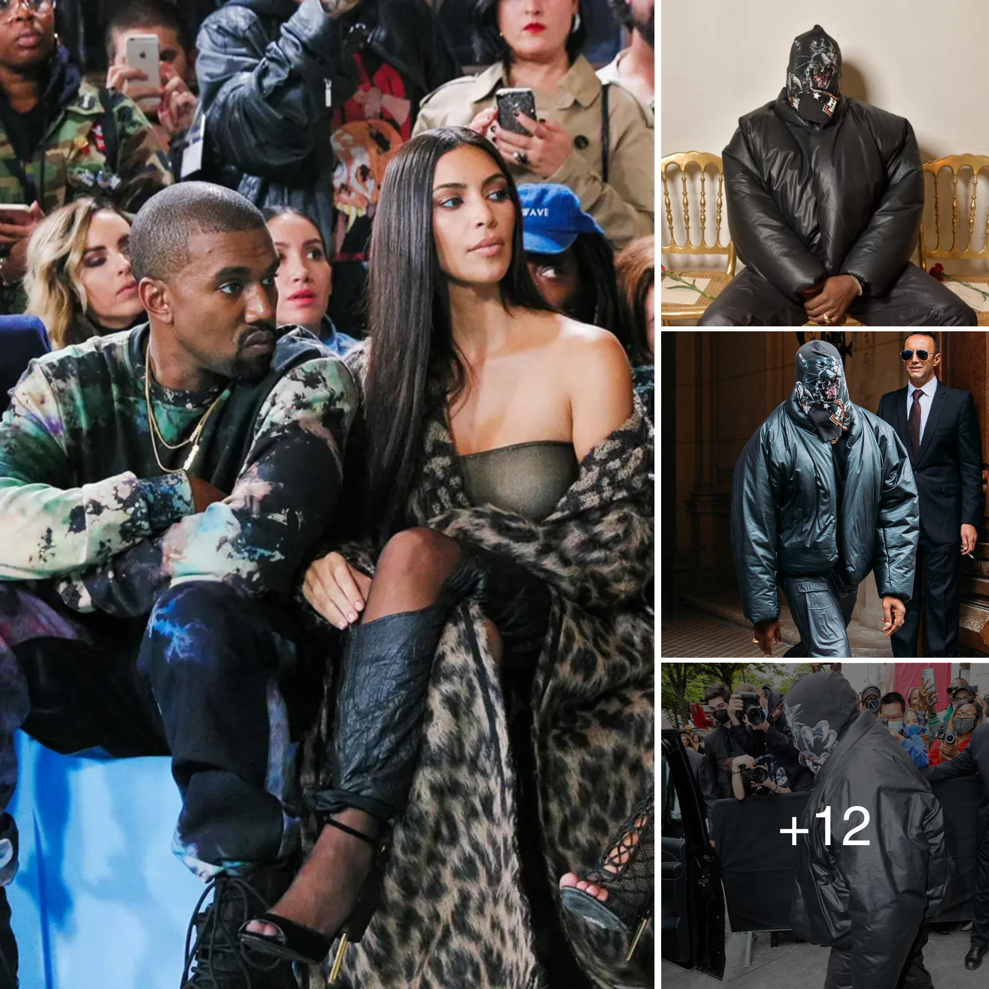 Kanye West wore a full-face mask with Kim Kardashian to attend the Balenciaga couture show